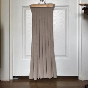 Filippa K Ruby Knitted Skirt Tan Beige Knit Midi Length Size XS